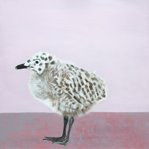 Painting of a seagull chick named Matilda